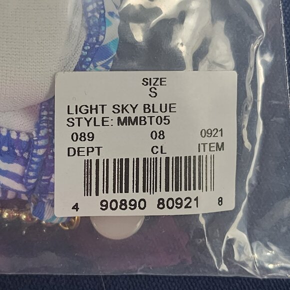 Beach Melissa Odabash Sky Blue Lined Nylon Span Poly Halter Bikini Swim Top Sz S - Picture 15 of 16